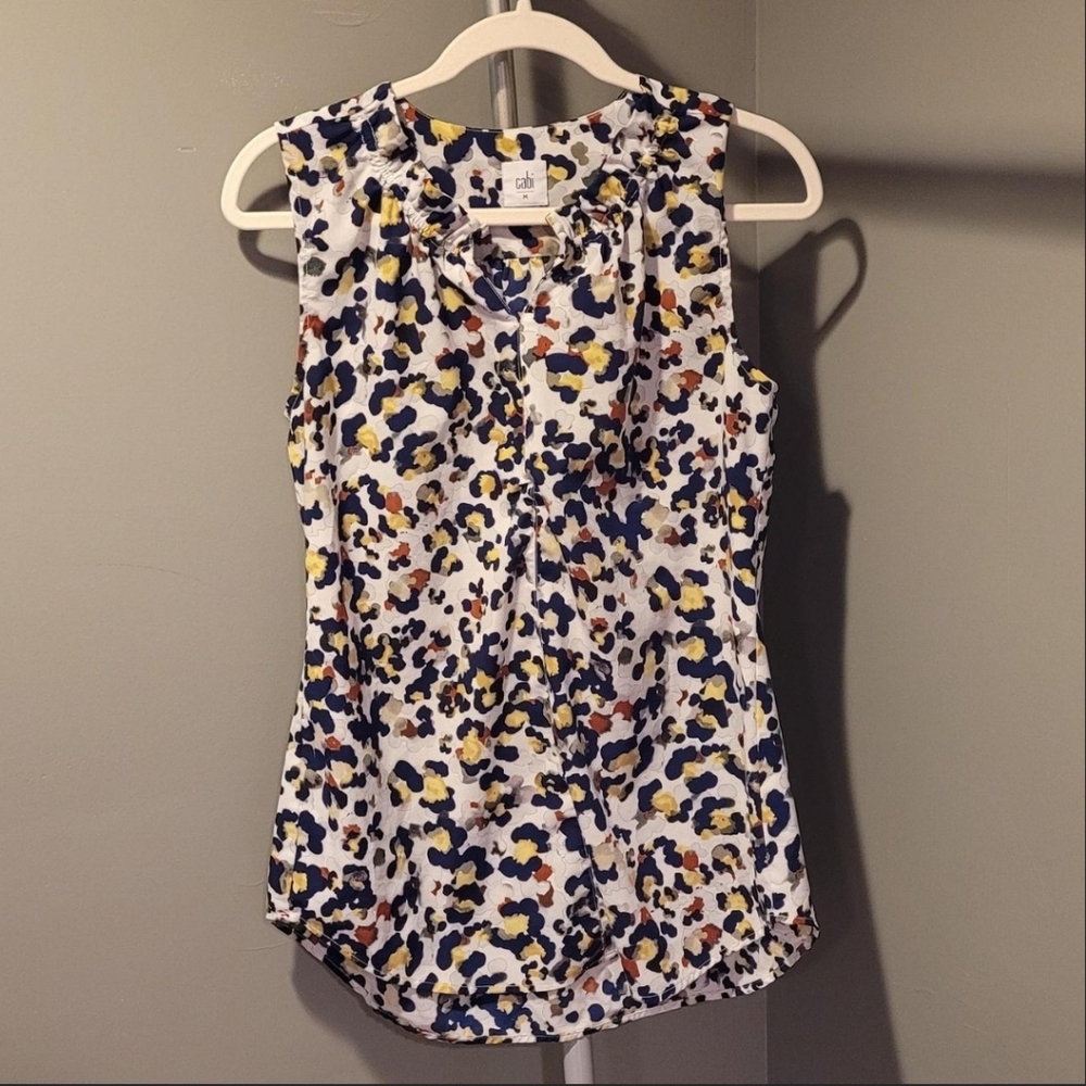 Abstract Leopard Print Women's Sleeveless Blouse